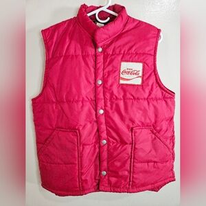 Vintage Coca-Cola pink puffer vest Swingster women’s M 80s retro logo
